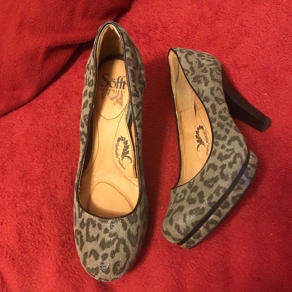Sofft Premeire heels NWOT size 8.5 MANDY pumps heels animal print gray cheetah - Picture 9 of 11